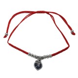 Bratara rosie cu charm pandantiv inima personalizata cu litera ta