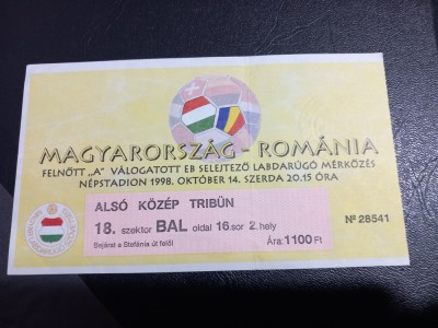 Bilet Ungaria - Romania foto