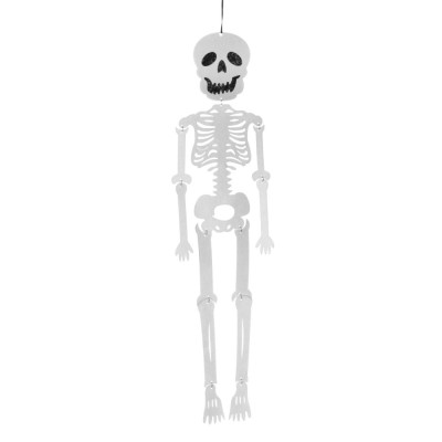 Decorațiune Suspendabilă Halloween, Schelet, Fetru, Alb, 20x80cm foto