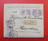 ROMANIA-1895-plic circulat-Munchen--25 bani-spic de grau-RARR