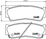 Placute frana Hyundai H-1 / Starex, Santa Fe 1 (Sm), Santa Fe 2 (Cm) SRLine parte montare : Punte spate