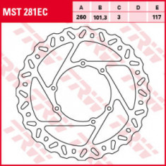 Disc frână fix față, 260/101,3x3mm 6x117mm, diametru gaură de centrare 6,5mm, spacing 0 compatibil: HONDA CRF 250R/450R 2015-2016