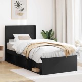 vidaXL Tăblie cap Negru Lemn prelucrat 889726