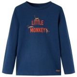 Tricou de copii cu m&acirc;neci lungi, bleumarin, 140