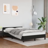 Cumpara ieftin Cadru Pat cu Tablie Gossi, 120x200 cm, Piele Ecologica Neagra, Somiera Inclusa