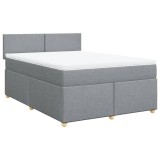 Cumpara ieftin Pat continental, gri deschis, 140x200 cm, material textil
