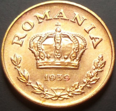 Moneda ISTORICA 1 LEU - Romania Regat, anul 1939 *cod 4709 - XF! foto