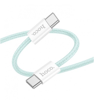 Hoco (X104) Cablu Date si Incarcare, USB-C, PD60W, QC3.0, Brodat, 1m, Albastru foto