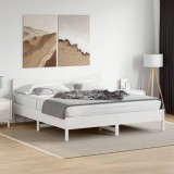 VidaXL Cadru de pat fără saltea, alb, 160x200 cm, lemn masiv pin