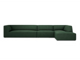 Coltar dreapta 5 locuri, Ruby, Micadoni Home, BL, 366x180x69 cm, poliester, verde