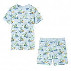 Pijamale pentru copii cu mâneci scurte, albastru deschis, 128