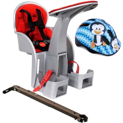 Scaun bicicleta copii SafeFront Clasic, Pozitie montare Centru, 15 Kg si si Casca Protectie XS 44-48 Penguin WeeRide WR09SKPG foto