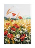 Cumpara ieftin Tablou maci si margarete in camp pictat manual living, dormitor, 60x40cm ulei pe panza in cutit efect 3D, Valentin Pop