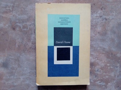 David Hume - Cercetare Asupra Intelectului Omenesc, 1987 foto