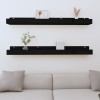 VidaXL Rafturi de perete, 2 buc., negru, 110x12x9 cm, lemn masiv pin 823598