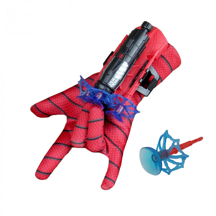Manusa Spiderman pentru copii IdeallStore&reg;, cu patru ventuze, rosie, marime universala