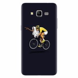 Husa silicon pentru Samsung Grand Prime, ET Riding Bike Funny Illustration