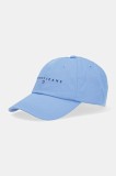 Tommy Jeans șapcă de baseball din bumbac 0 culoarea maro, cu imprimeu, AM0AM12958