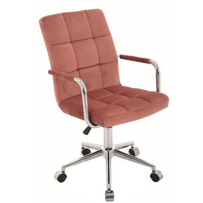 Scaun birou copii SL Q022, ergonomic, cadru otel, stofa, inaltime ajustabila, rotire 360 , 90 Kg, Caramiziu foto