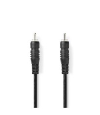Cablu audio digital coaxial RCA tata - RCA tata 2m negru Nedis foto