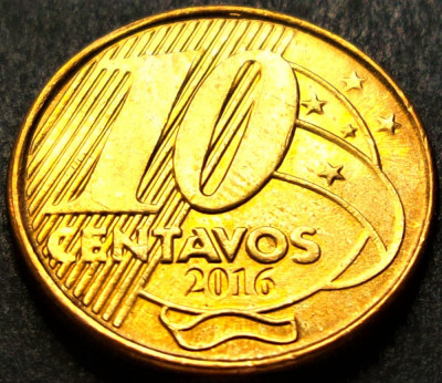 Moneda 10 CENTAVOS - BRAZILIA, anul 2016 * cod 5219 = A.UNC foto