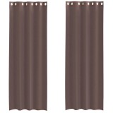 Cumpara ieftin Perdele Voile cu Oelii 2 buc Maro 140x260 cm