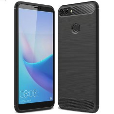 Husa TPU OEM Carbon pentru Huawei Y9 (2018), Neagra