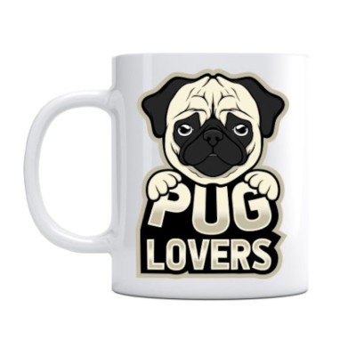 Cana alba personalizata catel &amp;quot;Pug lovers&amp;quot;, INOVATIX&amp;reg;. 330ml foto