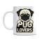 Cana alba personalizata catel &quot;Pug lovers&quot;, INOVATIX&reg;. 330ml