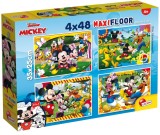 Puzzle de podea 2 in 1 Lisciani, Mickey Mouse, Maxi 4 x 48 piese