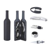 Set cadou accesorii si desfacator pentru vin in cutie de lemn