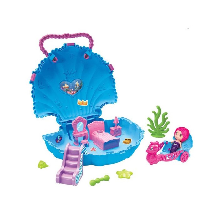 Papusa sirena si accesorii scoica dormitor, Multicolor, ATU-084238