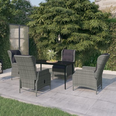 vidaXL Set de mobilier pentru grădină, 5 piese, gri deschis 3099663 foto