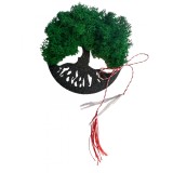 Magnet de frigider pomul vietii cu licheni (Verde mediu Negru)