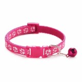 Zgarda ajustabila cu clopotel pentru caini si pisici, 18-32cm, Fucsia