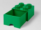 LEGO Cutii depozitare: Cutie depozitare LEGO 2x2 cu sertar, verde