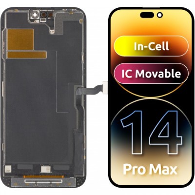 Display cu Touchscreen ZY pentru Apple iPhone 14 Pro Max, cu Rama, Versiune LCD In-Cell IC Movable, Negru foto