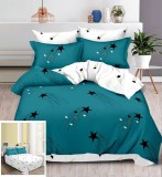 Cumpara ieftin Lenjerie Pat Bumbac Albastru 4 Piese (200x230 + 240x250)cm Milo SF120