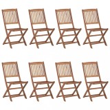 Cumpara ieftin Set 8 Scaune Pliabile Exterior, Lemn Acacia, Gradina/Terasa, Rezistente, 48.5x57x91 cm