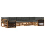 vidaXL Set de canapele de exterior cu pernă 7 pcs Natural și Antracit 3383805