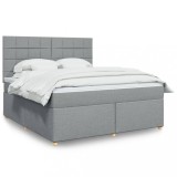 VidaXL Pat continental, gri deschis, 180x200 cm, material textil 3293659