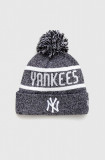 New Era caciula din amestec de lana culoarea gri, din tricot gros, NEW YORK YANKEES