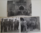 Lot de 3 foto cu militari romani la Pardubice, Cehia, fabrica de bere / stampile