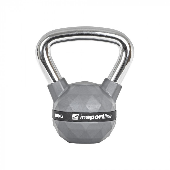 Gantera Kettlebell cauciucata inSPORTline PU 10 kg FitLine Training