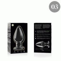NEBULA SERIES BY IBIZA - MODEL 3 ANAL PLUG BOROSILICATE GLASS TRANSPARENT 11 CM -O- 5 CM foto