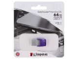 Pendrive Kingston 64GB USB 3.2 Gen 1 Violet Viteză 200MB/s USB A și USB C