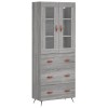 Dulap inalt, gri sonoma, 69,5x34x180 cm, lemn compozit