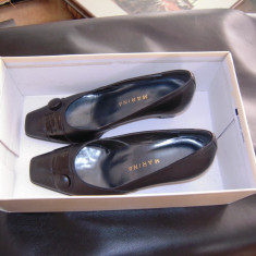 Pantofi de dama Marina din piele, masura 35, culoare maro