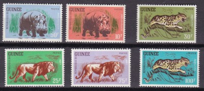 Guineea 1962 fauna MI 128-133 MNH foto