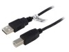 Cablu USB 2.0 A la B 3m negru Fire CCS PVC, Goobay